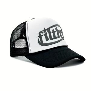New Filthy black and white baseball trucker hat